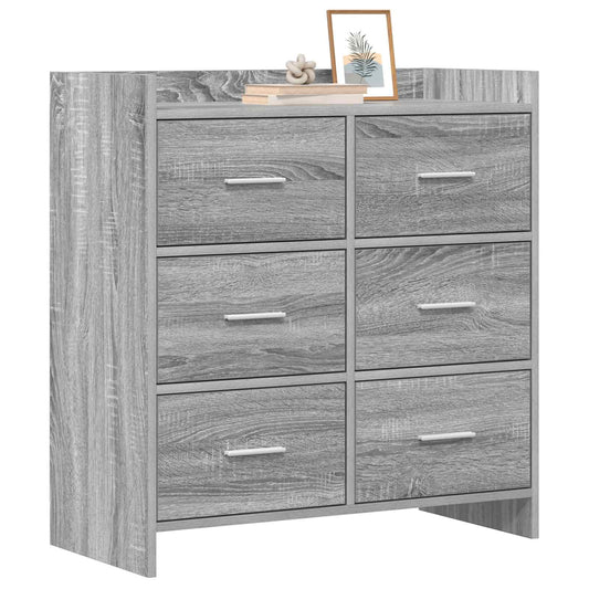 vidaXL Sideboard Grey Sonoma 75 x 33 x 80 cm Engineered Wood