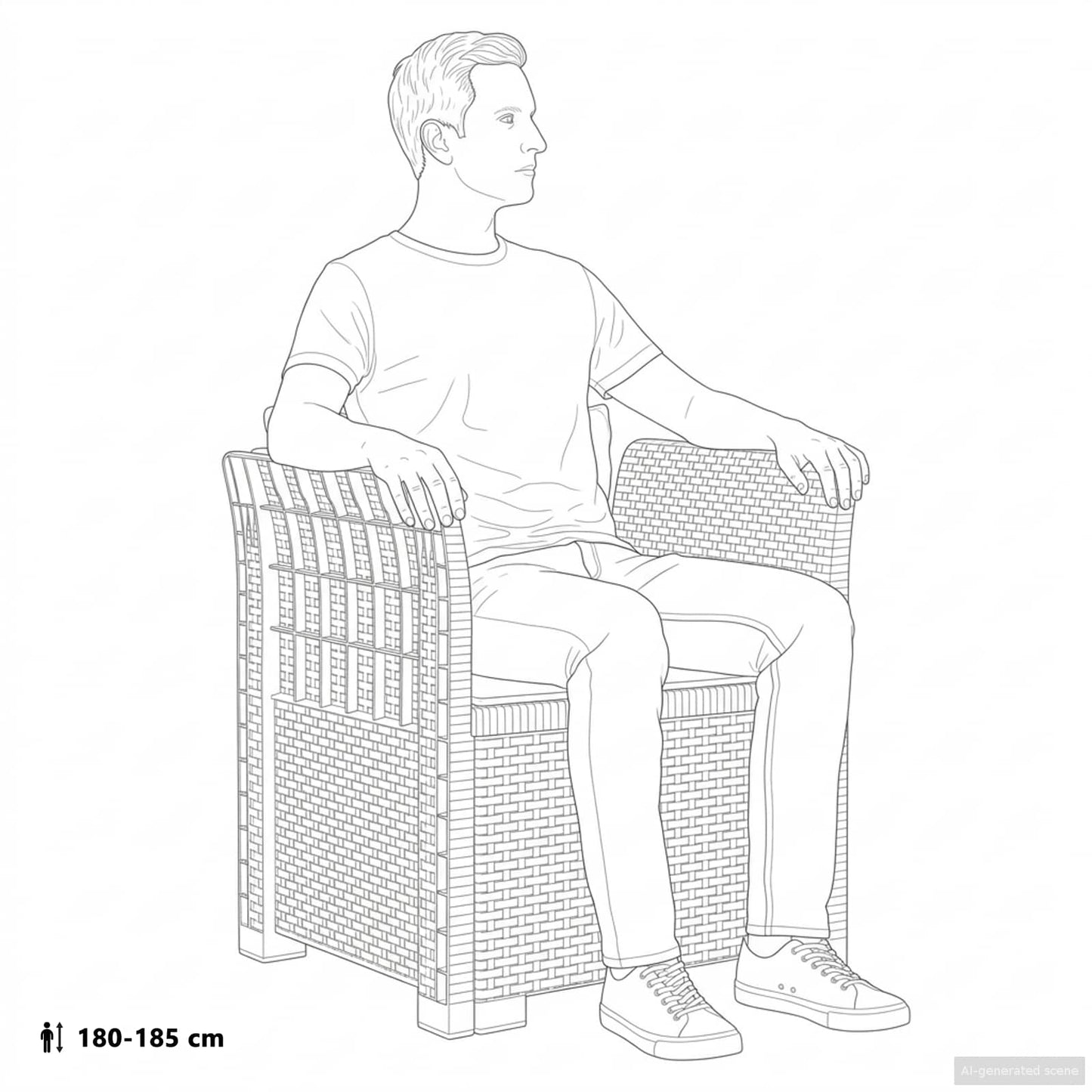 vidaXL 1-Seater Armchair Rattan Look PP Light Grey