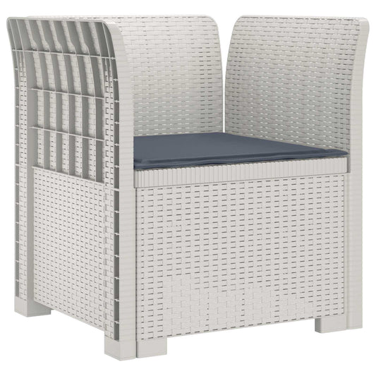 vidaXL 1-Seater Armchair with Cushion Rattan Look PP White