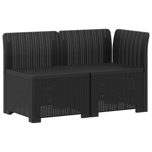 vidaXL 2-Seater Garden Sofa Rattan Look 2-Seater PP Anthracite