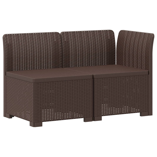 vidaXL 2-Seater Garden Sofa Rattan Look 2-Seater PP Brown