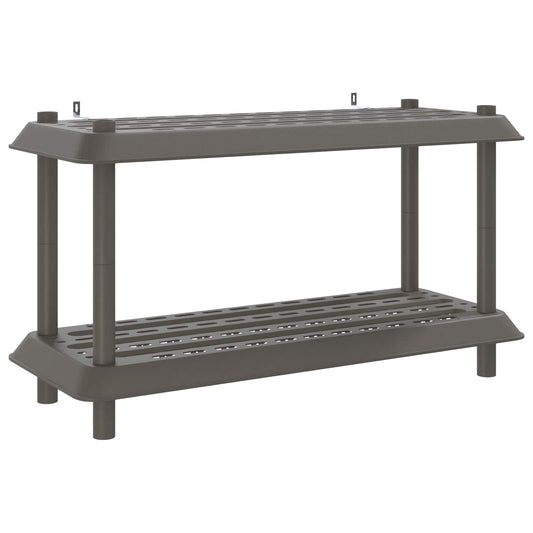vidaXL Shelving Unit 2-Tier 100 x 40 x 55.5 cm PP Light Grey