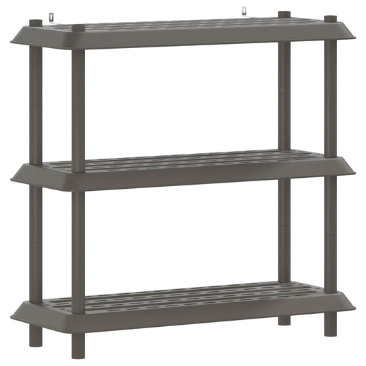 vidaXL Shelving Unit 3-Tier 100 x 40 x 96 cm PP Light Grey
