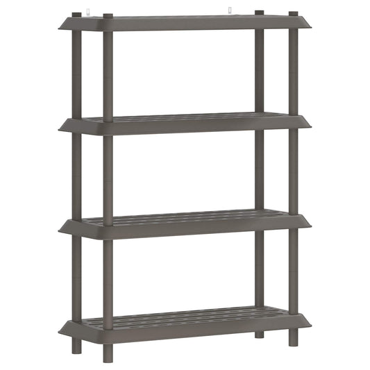 vidaXL Shelving Unit 4-Tier 100 x 40 x 136.5 cm PP Light Grey