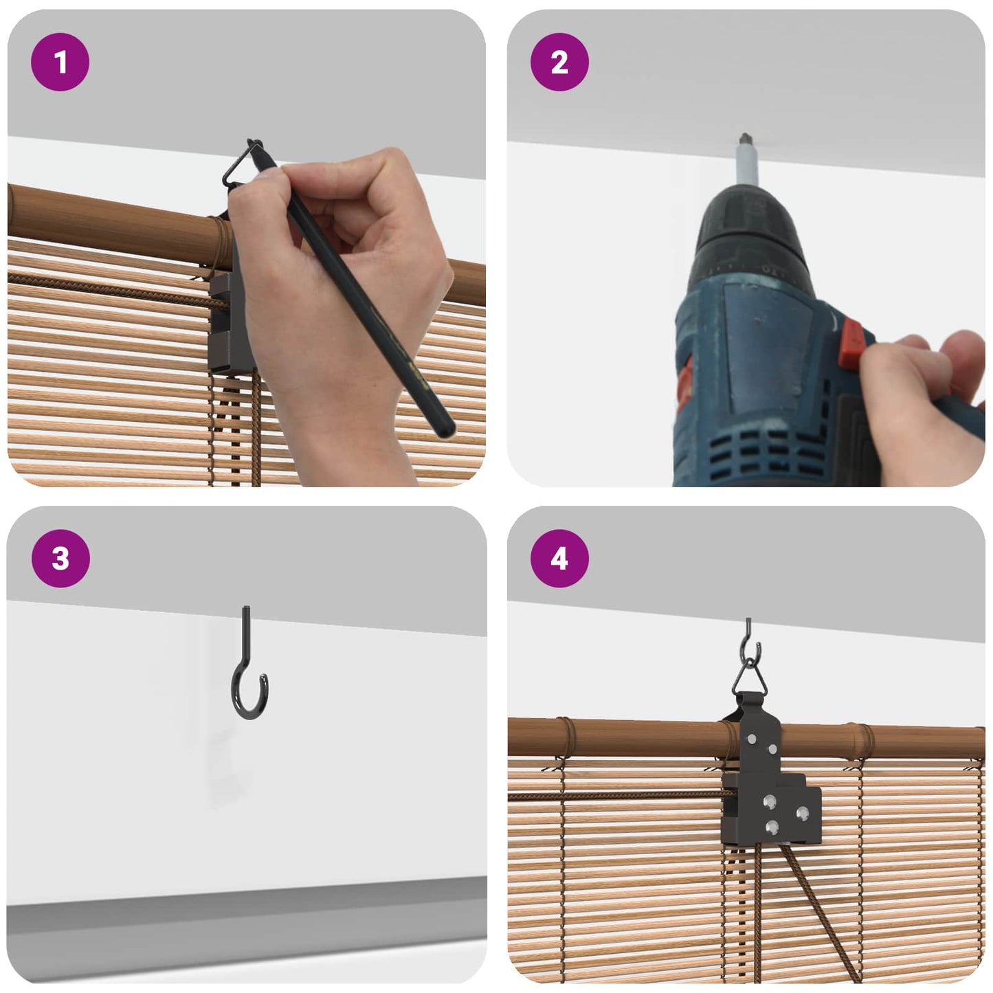 vidaXL Roller Blind Brown 160 x 160 cm Bamboo