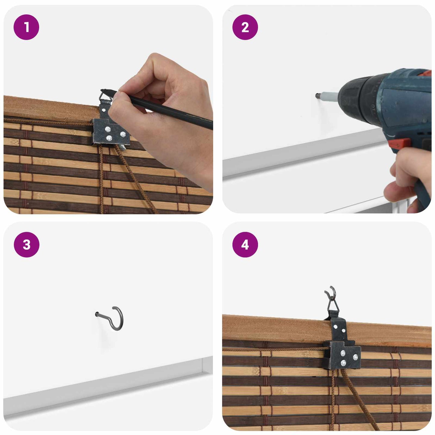 vidaXL Roller Blind Brown 70 x 220 cm Bamboo