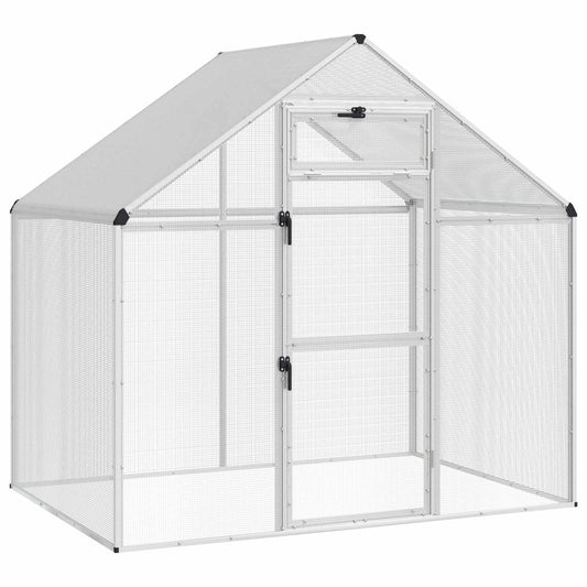 vidaXL Bird Cage Silver 181.5 x 110.5 x 173.5 cm Welded Wire Mesh