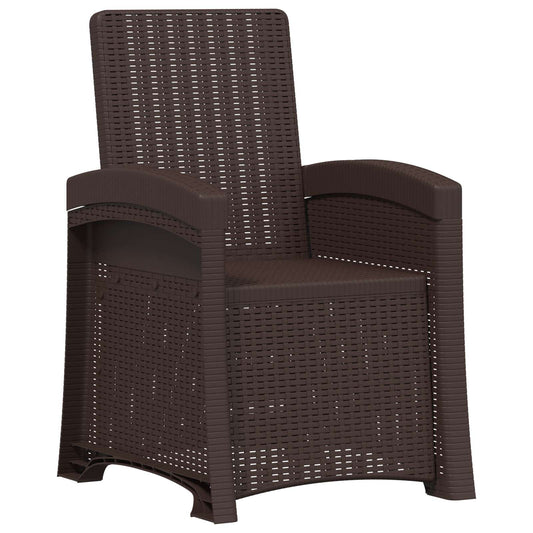 vidaXL Reclining Garden Chair Rattan Look Brown PP