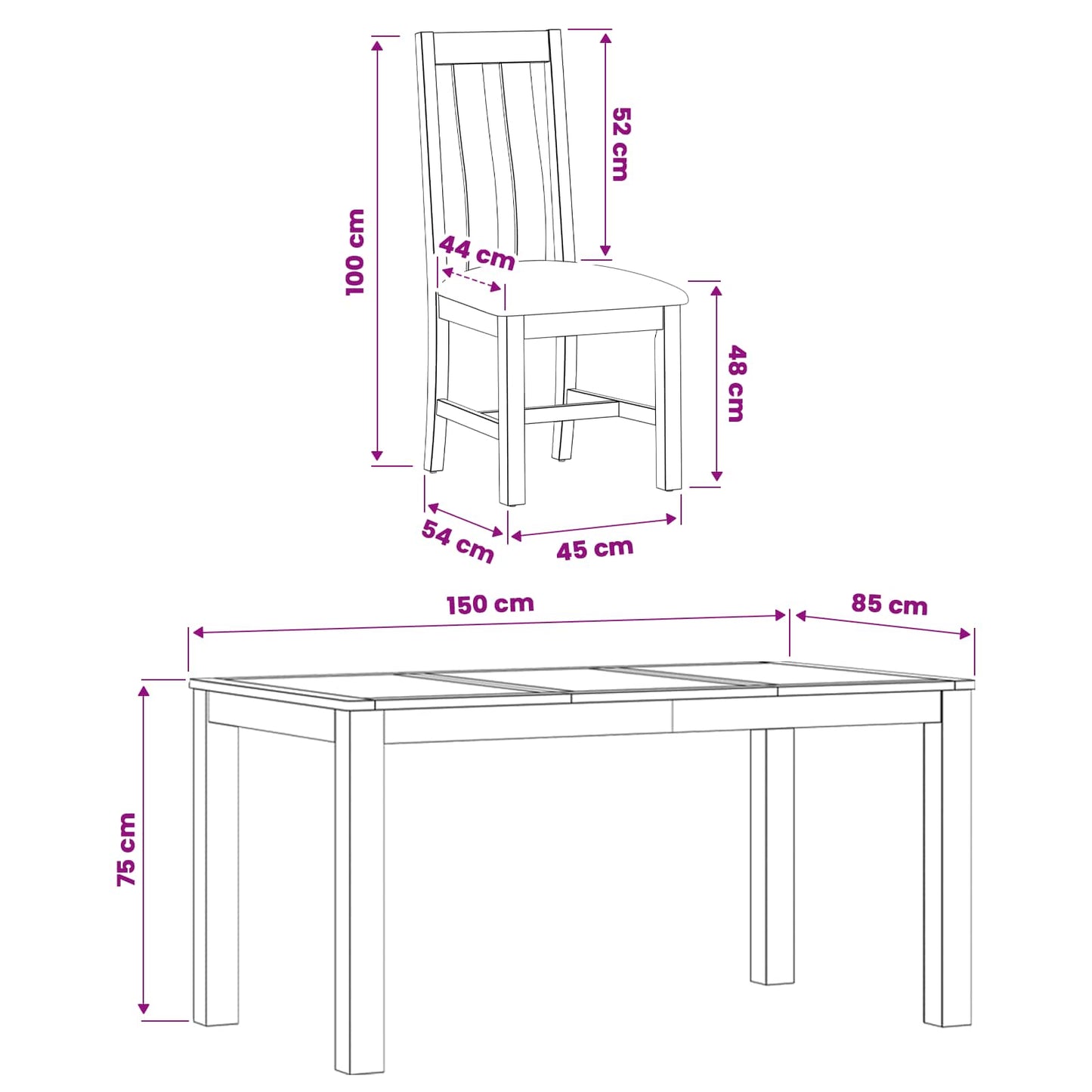vidaXL Dining Set 7 pcs Black Solid Oak Wood