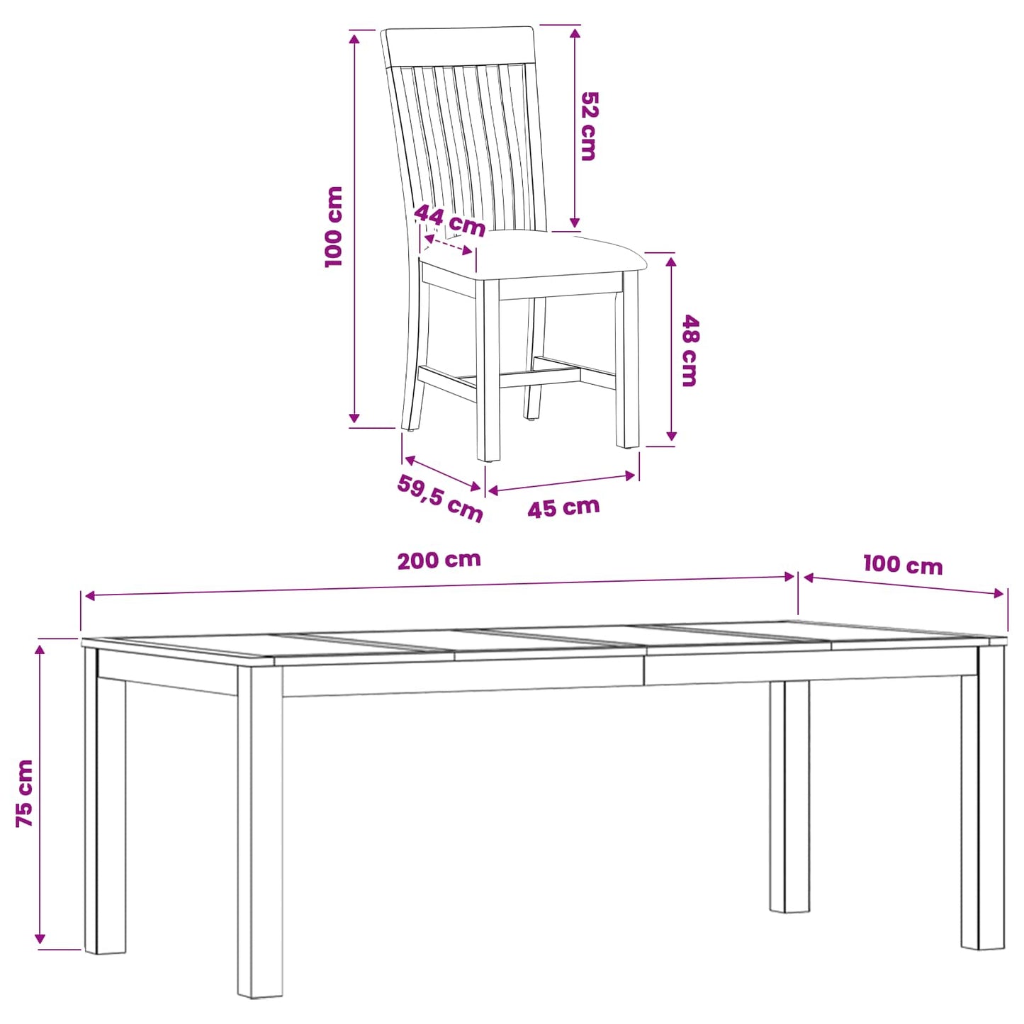 vidaXL Dining Set 9 pcs Beige Solid Oak Wood