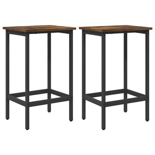 vidaXL Bar Stool 2 pcs Smoked Oak 40 x 32 x 74 cm Engineered Wood