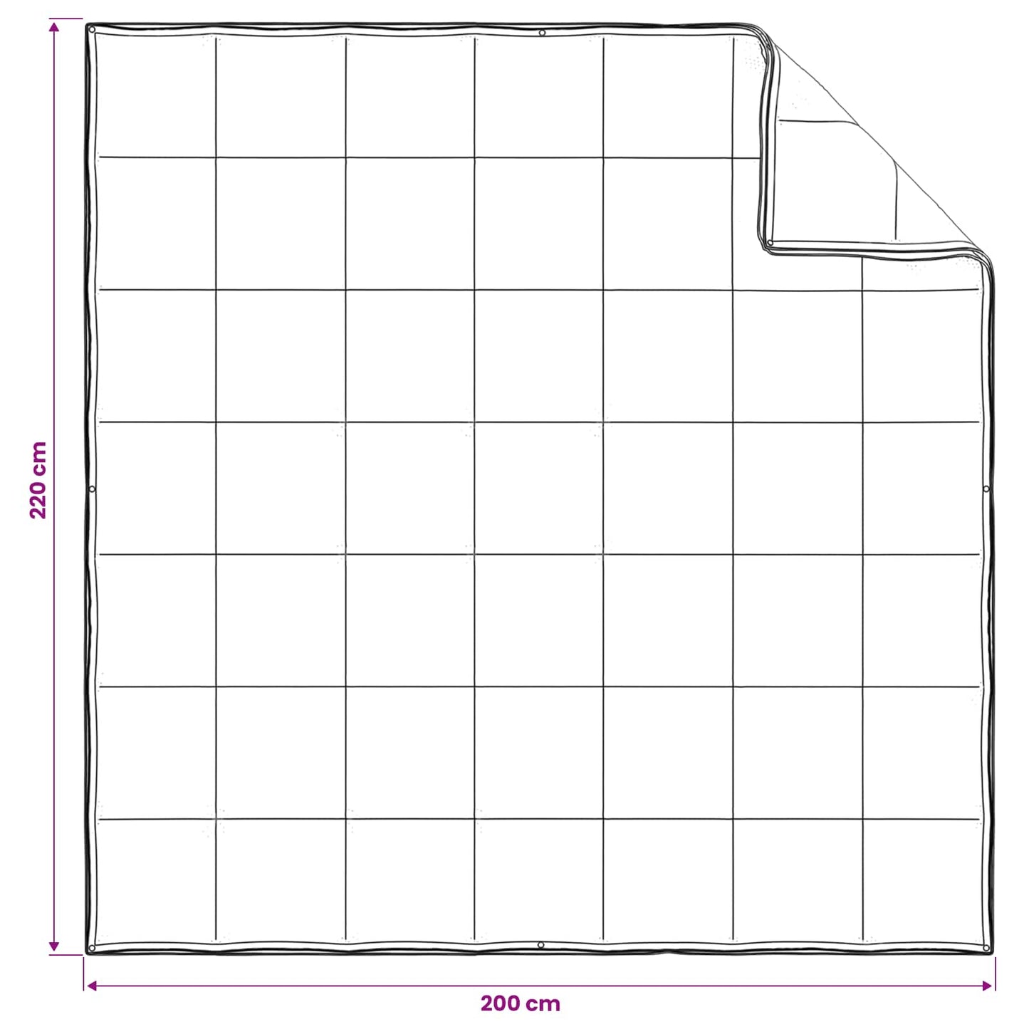 vidaXL Duvet 200 x 220 cm 100% Cotton White