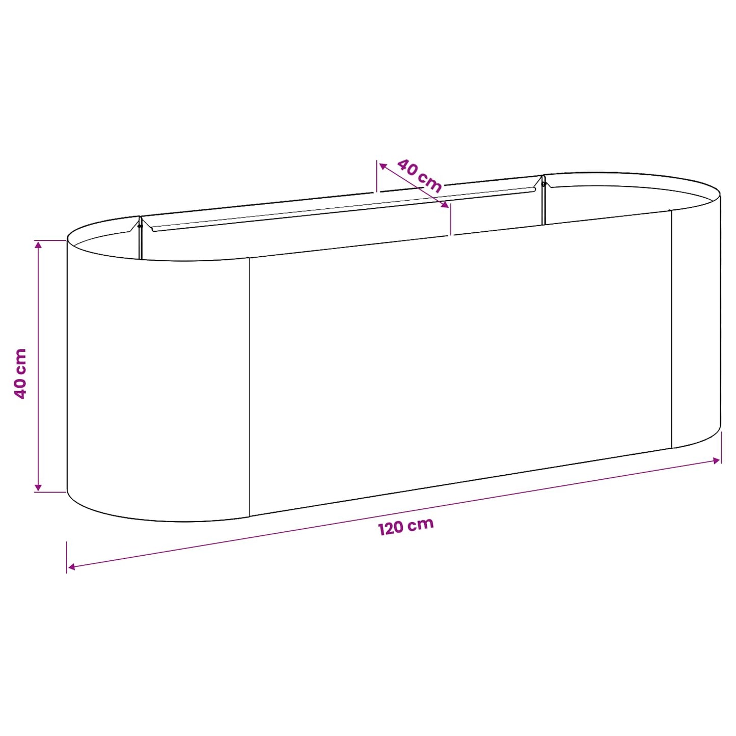 vidaXL Raised Garden Bed White 120 x 40x 40 cm
