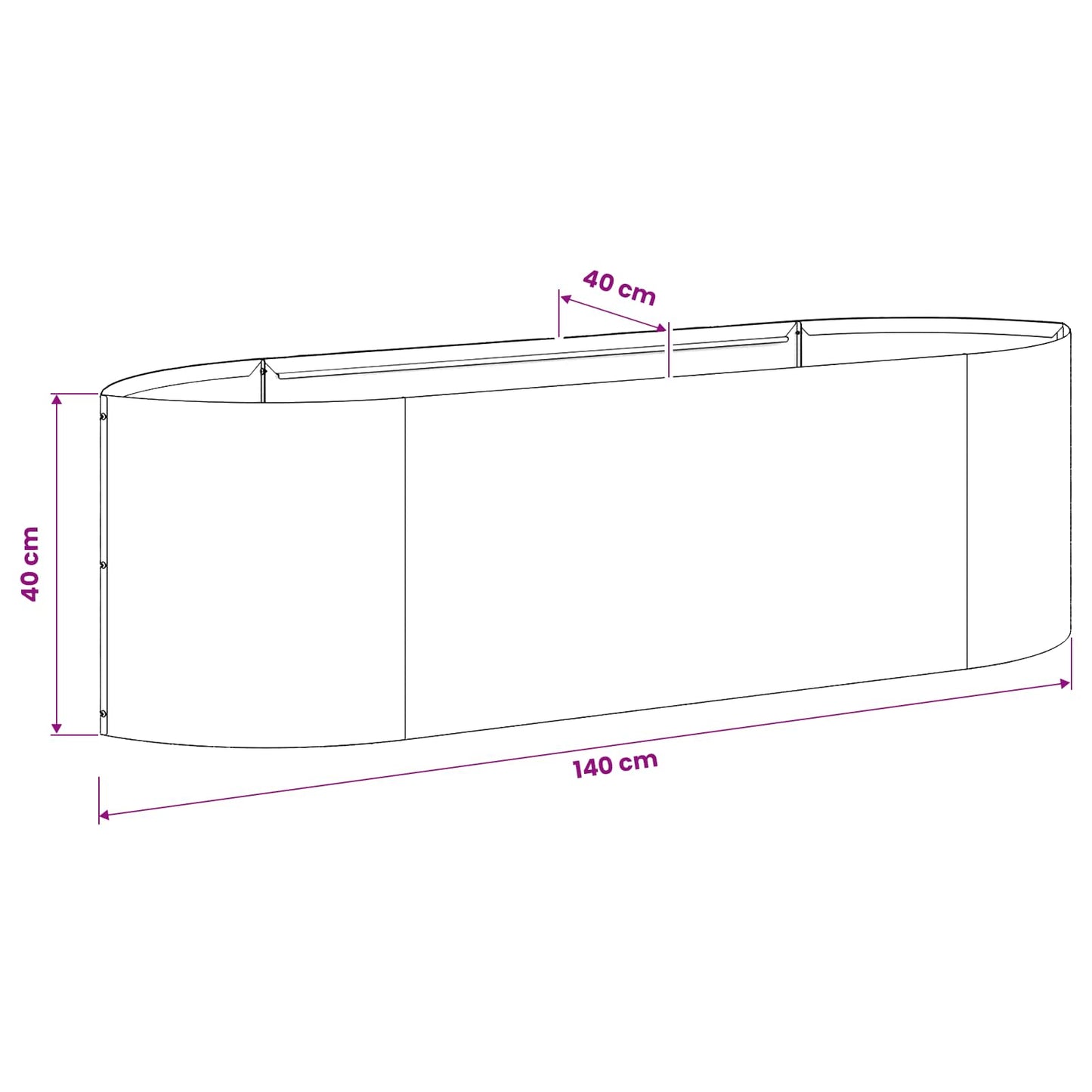 vidaXL Raised Garden Bed Galvanised Steel 140 x 40x 40 cm Steel