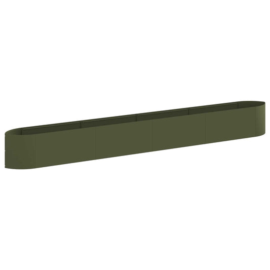 vidaXL Raised Garden Bed Olive Green 380 x 40x 40 cm Steel