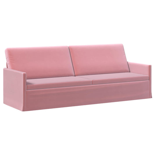 vidaXL 3 Seater Sofa Pink 220 x 81 x 82 cm Velvet