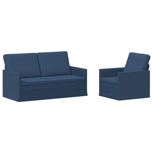 vidaXL Sofa Set 2 pcs Blue Fabric