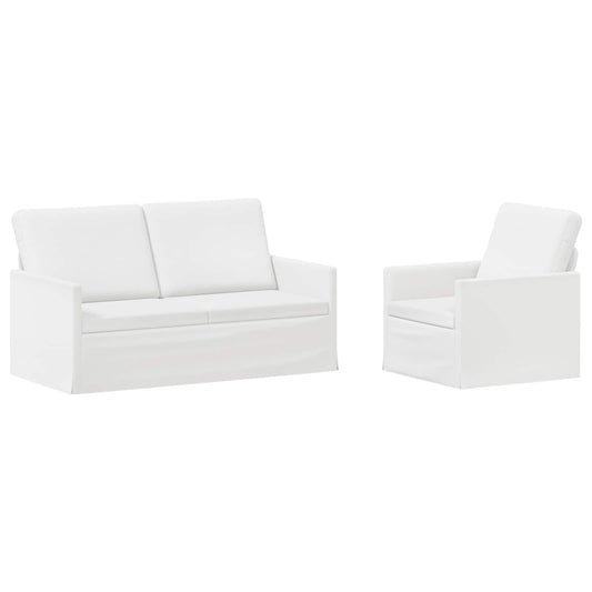 vidaXL Sofa Set 2 pcs White Fabric