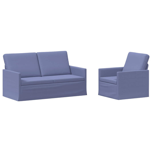 vidaXL Sofa Set 2 pcs Jeans Blue Fabric