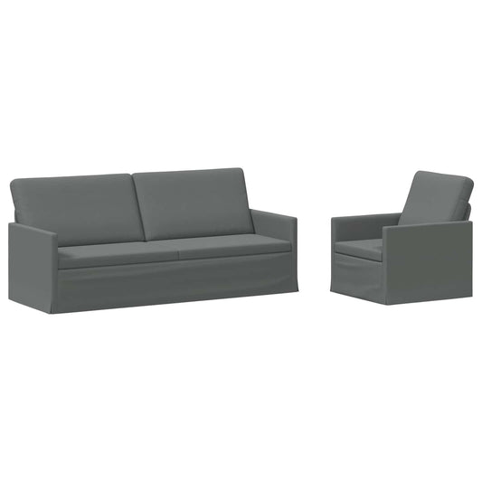 vidaXL Sofa Set 2 pcs Dark Grey Fabric