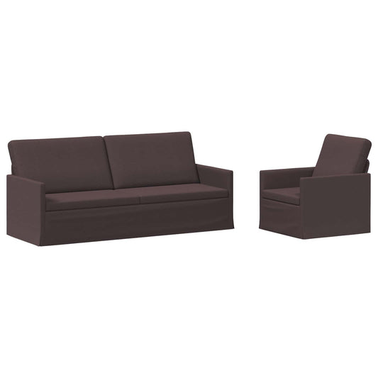 vidaXL Sofa Set 2 pcs Dark Brown Fabric