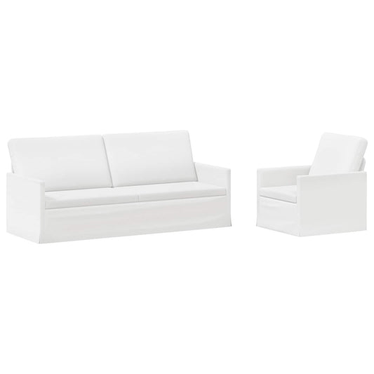 vidaXL Sofa Set 2 pcs White Fabric