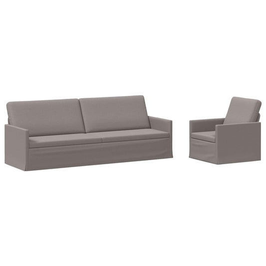 vidaXL Sofa Set 2 pcs Taupe Fabric