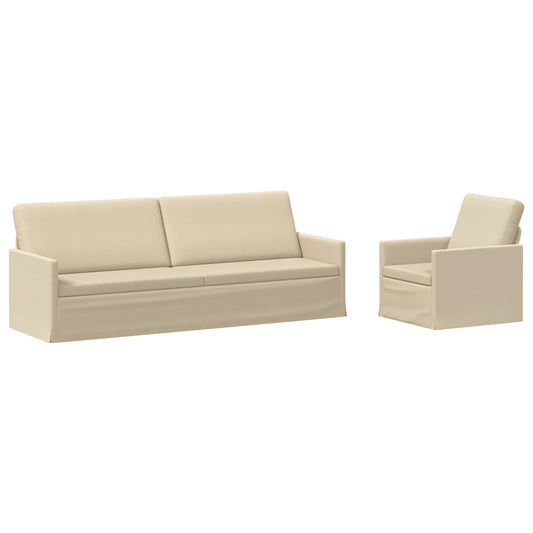 vidaXL Sofa Set 2 pcs Cream Fabric