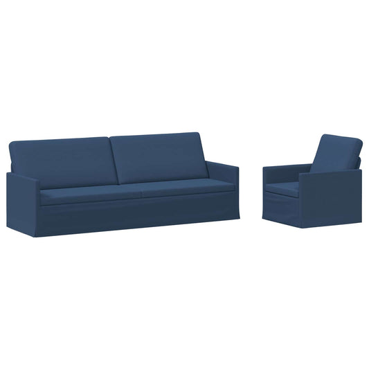 vidaXL Sofa Set 2 pcs Blue Fabric