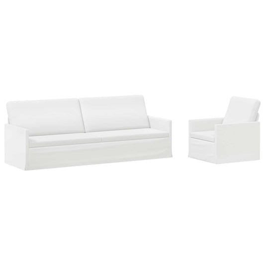 vidaXL Sofa Set 2 pcs White Fabric