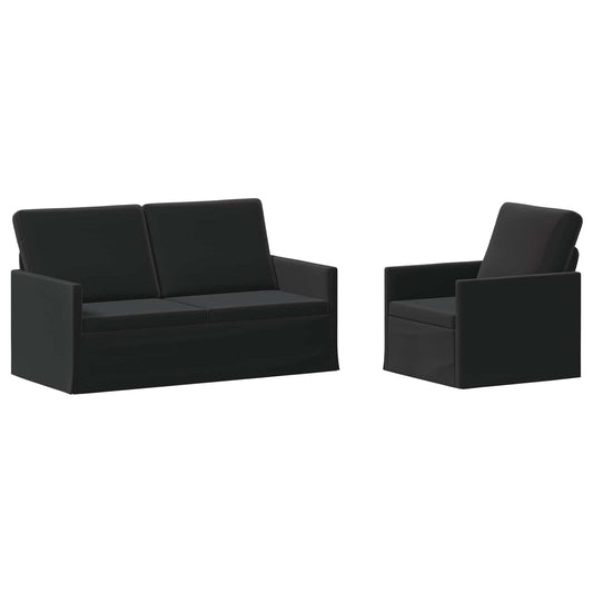 vidaXL Sofa Set 2 pcs Black Velvet