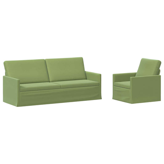 vidaXL Sofa Set 2 pcs Light Green Velvet