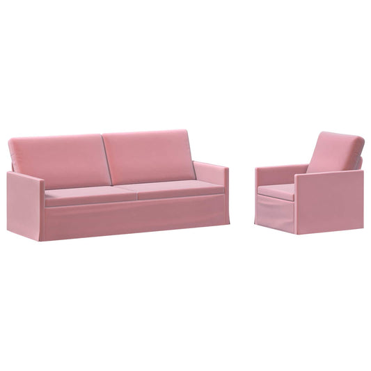 vidaXL Sofa Set 2 pcs Pink Velvet