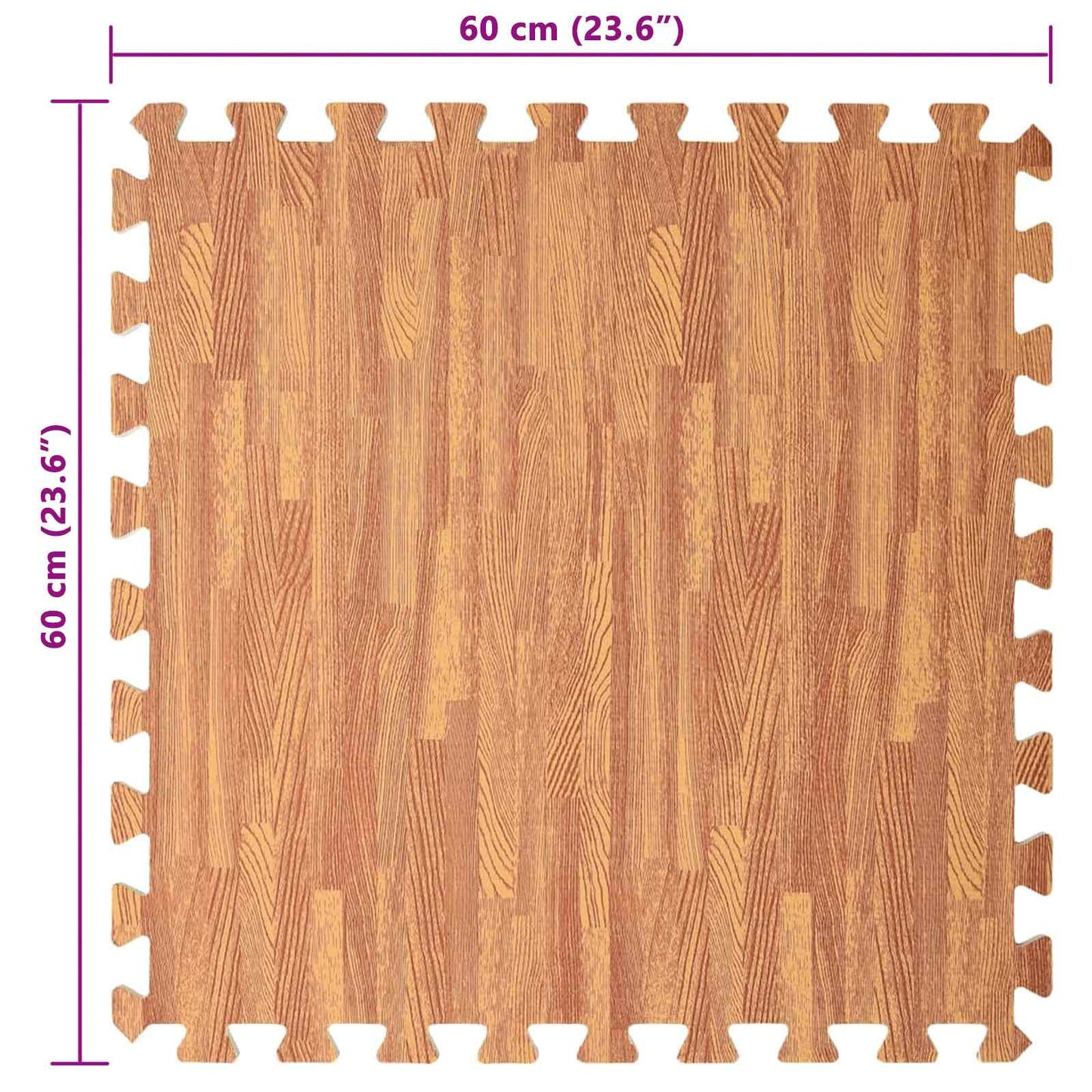 vidaXL Pool Ground Mat 12 pcs Wood 4.32 ㎡ EVA Foam