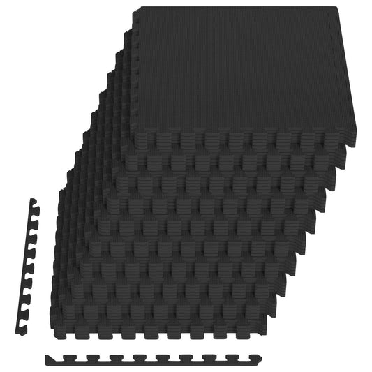 vidaXL Pool Ground Mat 50 pcs Black 18 m² EVA Foam