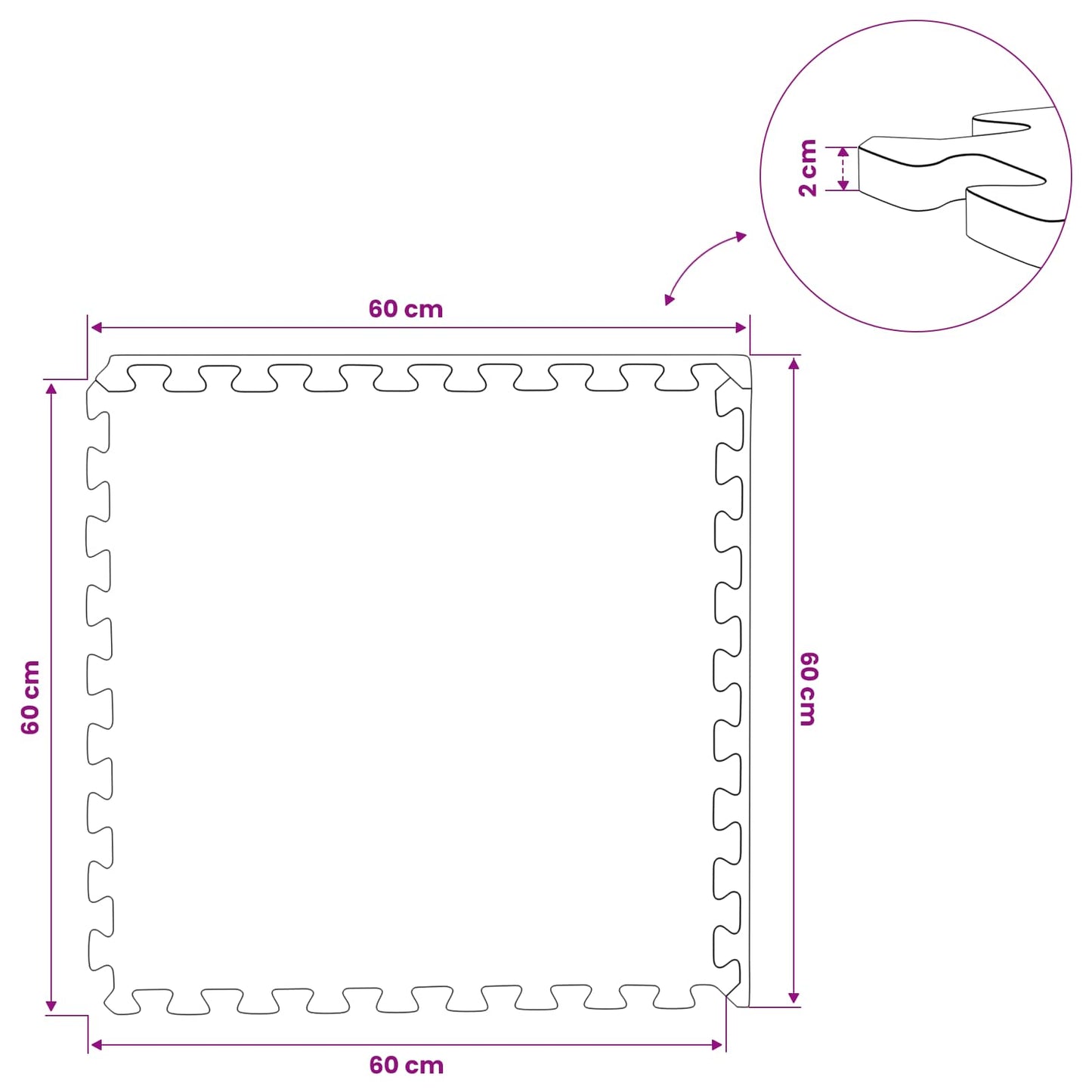 vidaXL Pool Ground Mat 12 pcs Wood 4.32 m² EVA Foam