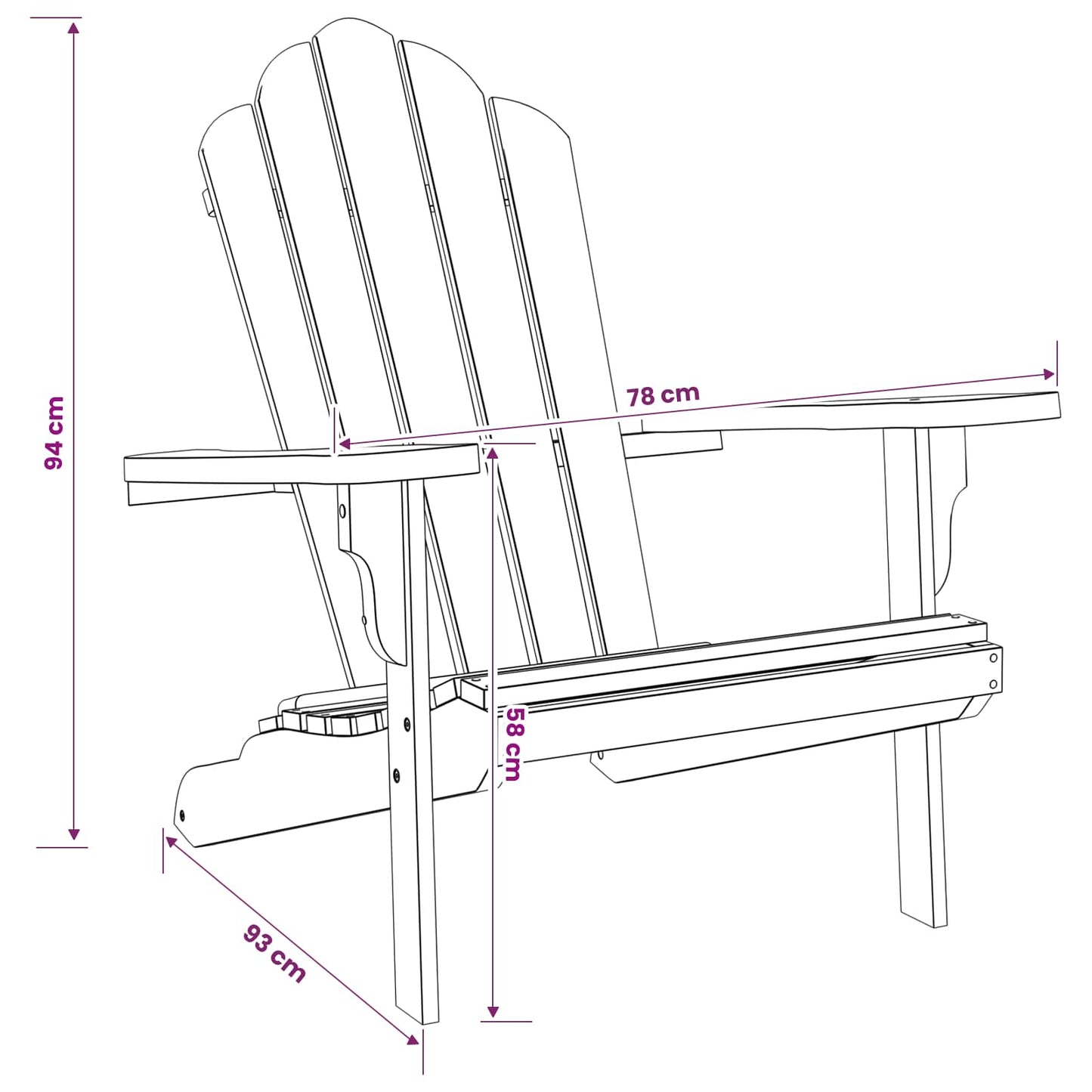 vidaXL Garden Adirondack Chair Natural Solid Teak Wood