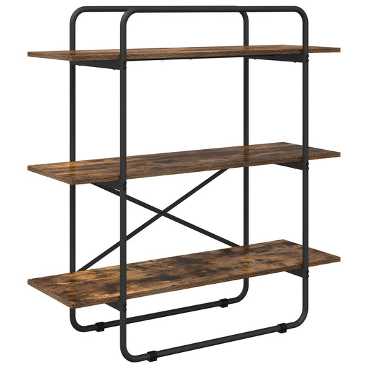 vidaXL Bookshelf 3-Tier 100 x 35 x 105 cm PB Smoked Oak