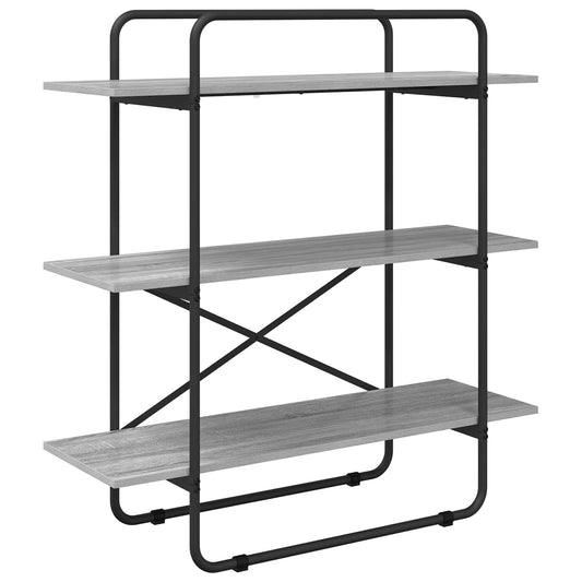 vidaXL Bookshelf 3-Tier 100 x 35 x 105 cm PB Grey Sonoma