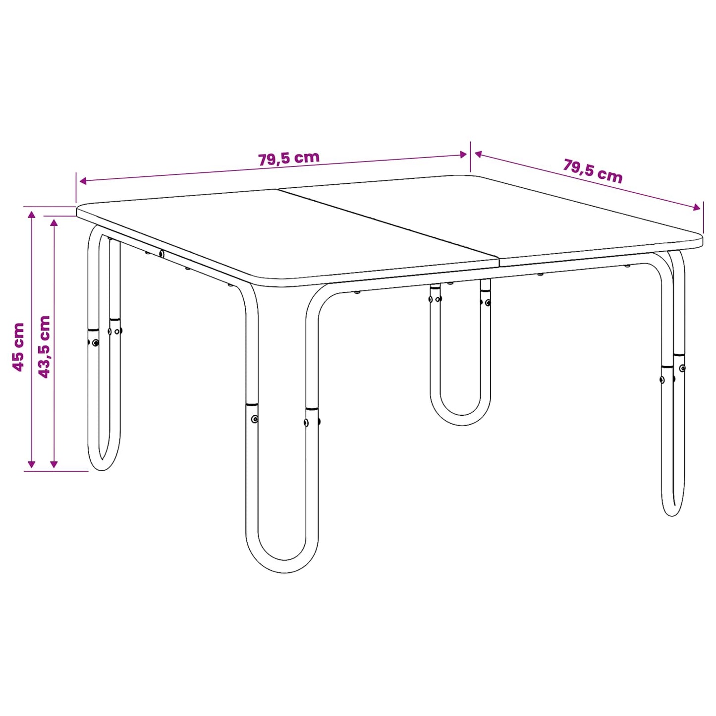 vidaXL Coffee Table Grey Sonoma 79.5 x 79.5 x 45 cm Engineered Wood