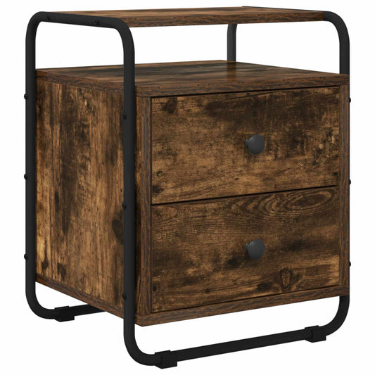 vidaXL Bedside Cabinet Smoked Oak 40 x 36.5 x 50 cm Engineered Wood