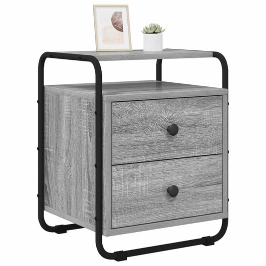 vidaXL Bedside Cabinet Grey Sonoma 40 x 36.5 x 50 cm Engineered Wood