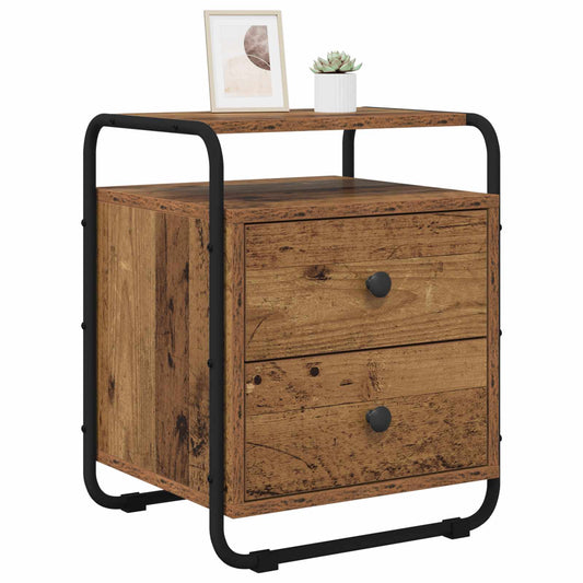 vidaXL Bedside Cabinet 2 pcs Old Wood 40 x 36.5 x 50 cm