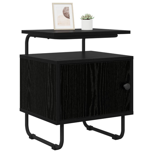 vidaXL Bedside Cabinet 2 pcs Black Oak 40 x 36.5 x 50 cm