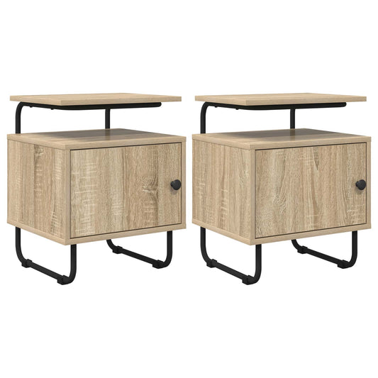 vidaXL Bedside Cabinet 2 pcs Sonoma Oak 40 x 36.5 x 50 cm