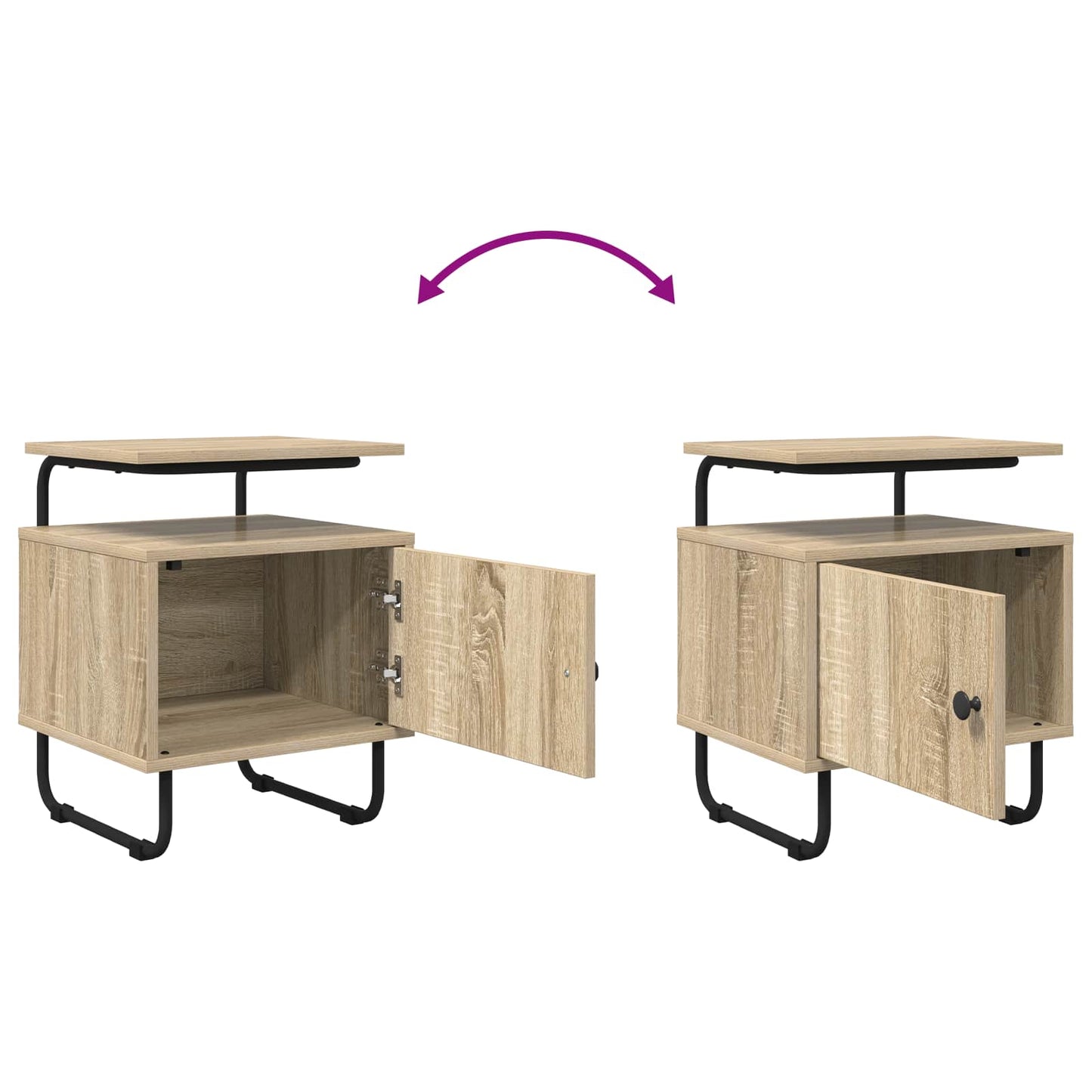 vidaXL Bedside Cabinet 2 pcs Sonoma Oak 40 x 36.5 x 50 cm