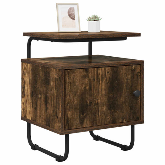 vidaXL Bedside Cabinet 2 pcs Smoked Oak 40 x 36.5 x 50 cm