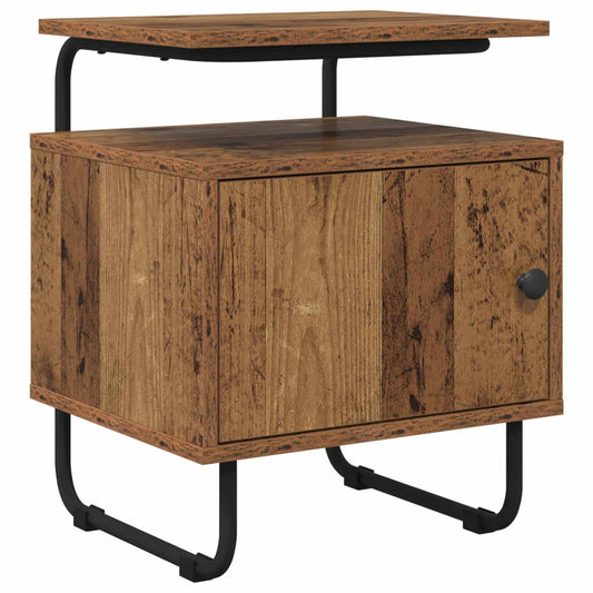 vidaXL Bedside Cabinet Old Wood 40 x 36.5 x 50 cm Engineered Wood