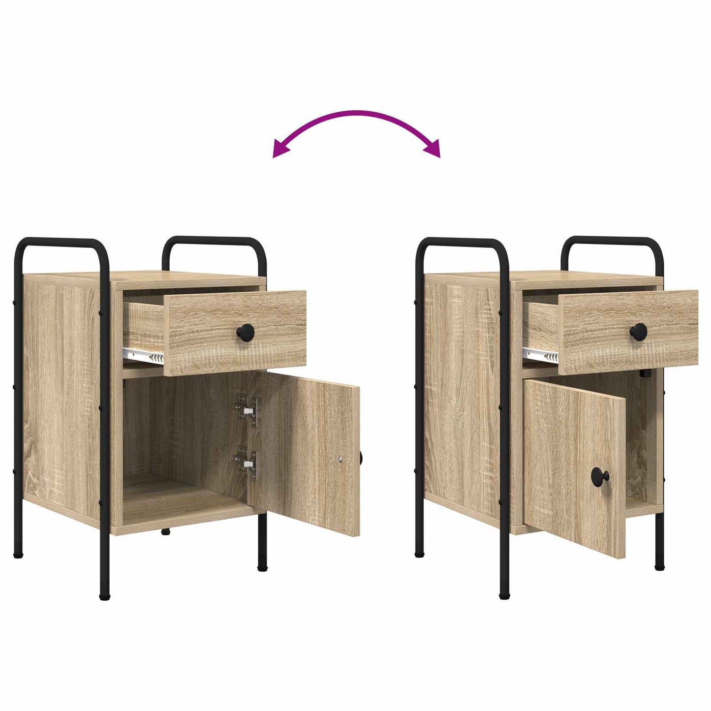 vidaXL Bedside Cabinet Sonoma Oak 35 x 36.5 x 61 cm Engineered Wood