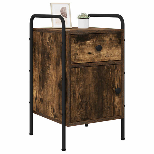 vidaXL Bedside Cabinet Smoked Oak 35 x 36.5 x 61 cm Engineered Wood